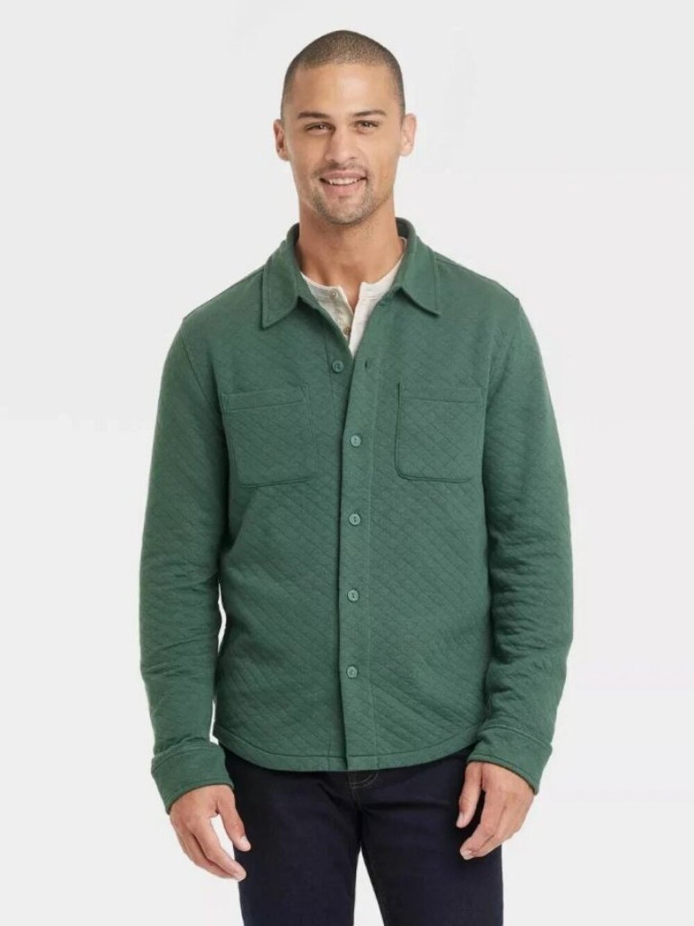 Goodfellow & Co Quilted Shirt Jacket Green Size S Mint NWT